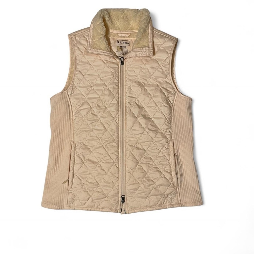 Cream L.L.Bean quilted vest